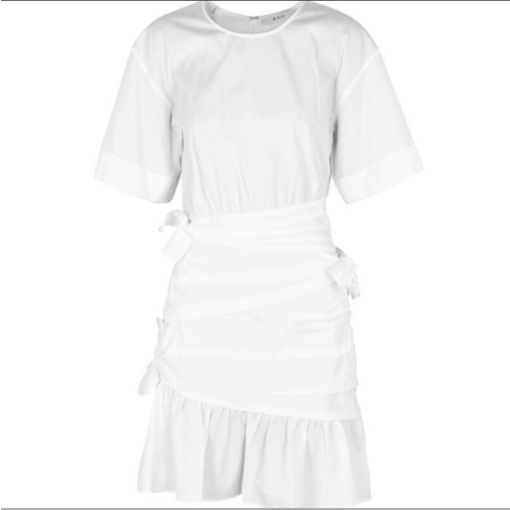 A.L.C. Cassian ruffled cotton poplin mini dress in white